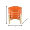 Ceramic Planter with Stand - Modern Ceramic Plant Pot for Indoor & Outdoor Use - Decorative Home & Garden Flower Pot - Orange - 4 of 4