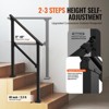 VEVOR Handrails for Outdoor Steps, 2 PCS 2-3 Step Stair Hand Rail Kit, Transitional Carbon Steel Railings with Installation Kit, Stair Rails, Black - 4 of 4