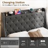 Queen Bed Frame w/Storage - 4 Underbed Drawers, Wingback Headboard, USB Ports, Upholstered Platform, No Box Spring - 3 of 4