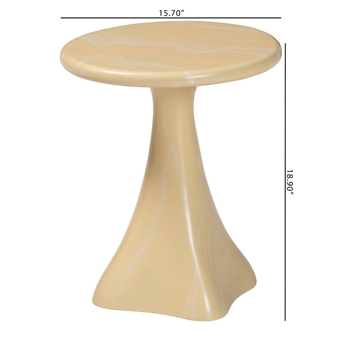 bali & pari Aponi Marbled Resin End Table Cream - thumbnail 7
