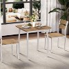 Compact 3-Piece Farmhouse Dining Set, Square Kitchen Table with 2 Padded Chairs, Metal Frame Small Space Furniture for Apartments & Studios - 4 of 4