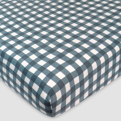 Honest Baby Organic Cotton Fitted Crib Sheet - Painted Buffalo Gray