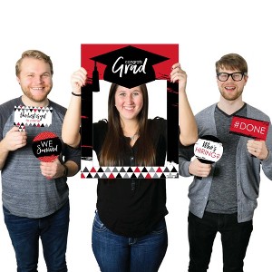 Big Dot of Happiness Red Grad - Best is Yet to Come - Red Graduation Party Selfie Photo Booth Picture Frame & Props - Printed on Sturdy Material - 1 of 4