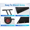 Snow Shovel Pusher for Driveway,Heavy Duty 2-Wheel Snow Shovel with Double Rod,29" Angled Blade Efficient Metal Snow Removal,Snow Plow for Sidewalk - 4 of 4