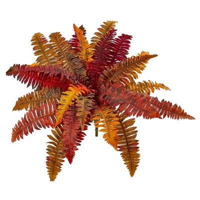 Nearly Natural 20-in Autumn Boston Fern Artificial Plant (Set of 3