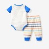 Disney Winnie the Pooh Baby Boy 2pcs Naia Sustainable Fabric Character Print Romper and Stripes Pants Set - 3 of 4