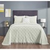 Charleston 100% Cotton Soft & Plush Chenille Tufted Diamond Pattern Unique Luxurious Bedspread & Sham Set, All-Season, Machine Washable Coverlet Set - 2 of 4