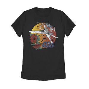 Women's Star Wars: The Rise of Skywalker Tropical X-Wing T-Shirt - 1 of 3