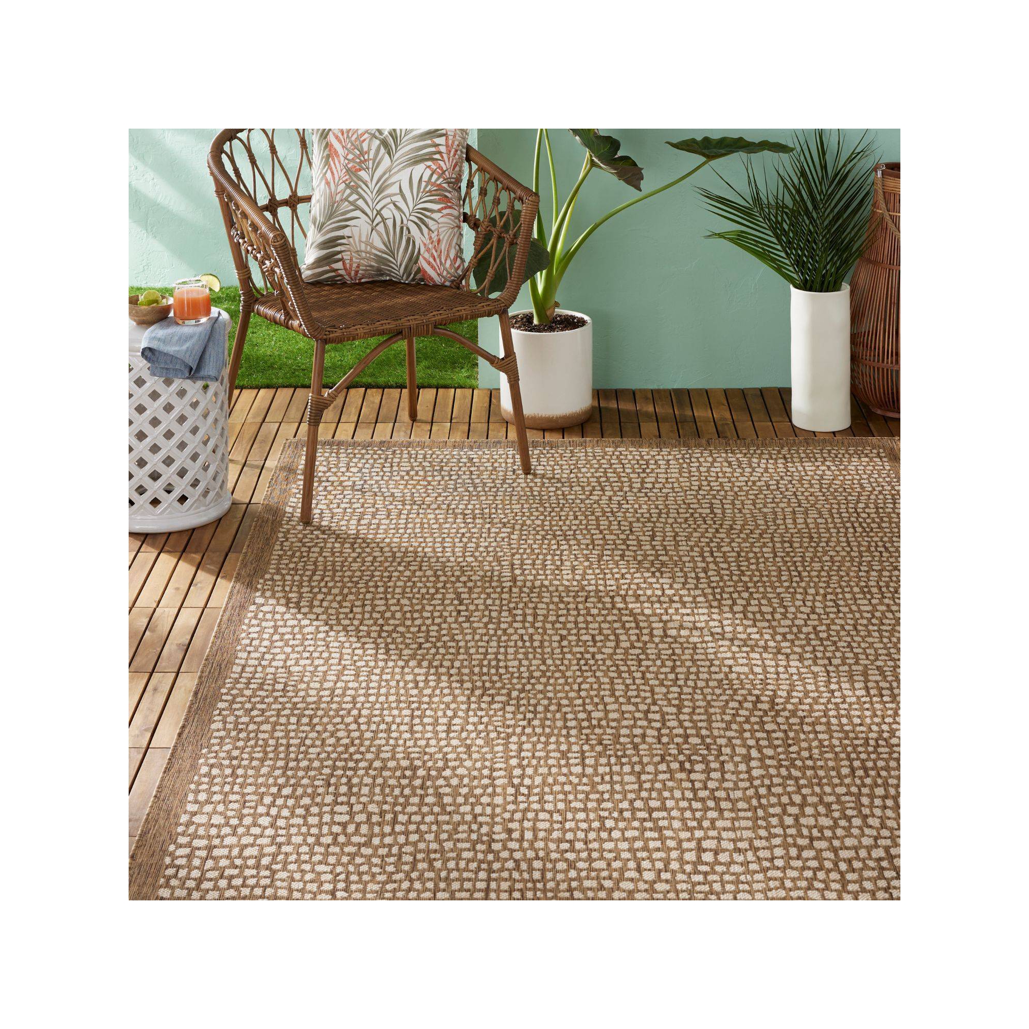 5'3" x 7'3" Marlin Indoor/Outdoor Rug Brown - Tommy Bahama