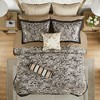 Lyngins 12-Piece Complete Bed Set, Paisley Jacquard Comforter Set, 100% Cotton Bed Sheets Set, Euro Shams & More, Queen Bedding Set - 2 of 4