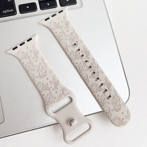 HTUTWOO Apple Watch Band, Mermaid Pattern Soft Silicone Strap 38/40/41/42/44/45/49mm, Compatible with iWatch Series 10 9 8 7 6 5 4 3 2 1 SE Ultra - 1 of 4