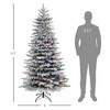 6.5ft Snow Flocked Artificial Christmas Tree, Pre-Lit Christmas Tree with 400 LED Lights and 990 Branch Tips - 3 of 4