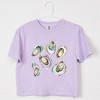 Simply Sage Market Oysters Watercolor Boxy Crop Top - 3 of 4
