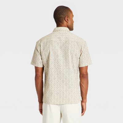 Мужские рубашки Goodfellow & Co Men's Short Sleeve Western Button-Up Shirt - Goodfellow & Co™ Cream S — фото 2