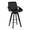 Set of 2 Cosmo PU Leather/Metal/Wood Counter Height Barstools Black - LumiSource - image 2 of 4