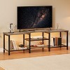 Homhougo TV Stand to 75 Inch TV, 66.9" Entertainment Center with Power Outlet,TV Media Console Table with 3-Tier Open Storage Shelves, Grey - 3 of 4