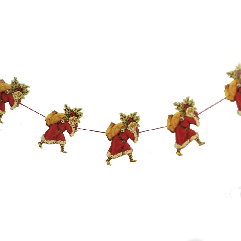 Alison Gardiner 7.0 Inch Father Christmas Paper Garland Victorian Decorate Old World Tree Garlands, 1 of 4