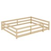CAVINAS Twin/Full Size Montessori Bed Frame with High Fence,Modern Floor Bed for Kids Room,Bedroom - 4 of 4