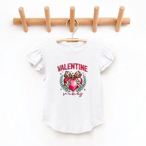 The Juniper Shop Coquette Valentine Vibes Toddler Flutter Sleeve Tee - 1 of 3