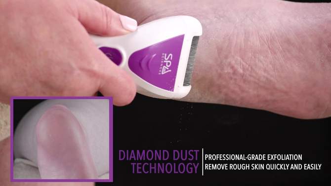Spa Sciences VIVA Deluxe Pedi Rechargable Electronic Foot Smoother with Diamond Crystals, 2 of 12, play video