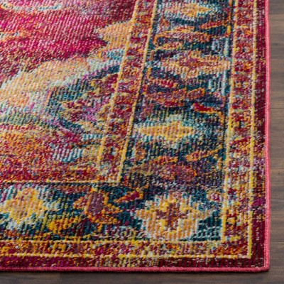 Reversible Light Blue Synthetic Rectangular Easy-Care Rug