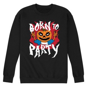 Men's - Instant Message - Born To Party Halloween Graphic Fleece Sweatshirt - 1 of 4