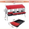 3/ 4 Hole Metal Chicken Nesting Box with Removable Roll-Out Tray Easy Egg Collection & Clean Galvanized Steel Laying Box, for Backyard Coop Orange - 2 of 4