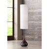 Possini Euro Design Mid Century Modern Floor Lamp 62" Tall Bronze Metal Droplet Off White Cream Cylinder Shade for Living Room Reading - 2 of 4