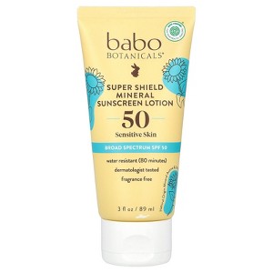 Babo Botanicals Sheer Mineral Sunscreen Lotion SPF 50 - Natural Zinc Oxide - Extra Sensitive Skin - Lightweight - Water Resistant - Fragrance-Free - - 1 of 4