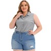Agnes Orinda Women's Plus Size Sleeveless Office Work Button-Down Tank Top - 2 of 4