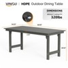 VINGLI 6-Person Outdoor Dining Table, HDPE All-Weather Rectangle Patio Dining Table with Umbrella Hole, Outdoor Patio Table for Garden, Backyard - 3 of 4