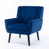 Okak Modern Upholstered Arm Accent Chair With Black Legs,Comfy Lounge Chair for Living Room,Bedroom,Apartment - 3 of 4