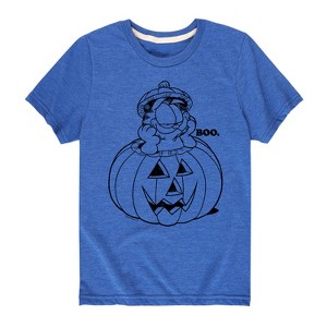 Boys' - Garfield - Garfield Pumpkin Art Short Sleeve Graphic T-Shirt - 1 of 4