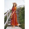 LA LEELA Women's Summer Holiday Beach Casual Dailywear Relaxed Fit Caftan House Sleep Shirt Loungewear Dashiki Dresses for Women 2X-3X Orange, Sun - 2 of 4