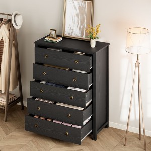 4-Drawer Dresser for Bedroom, White Modern Tall Chest of Drawers - Storage Dresser with Anti-Tip Design - 1 of 4