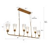 LNC Cuperaition 6-Lights 54" Modern Linear Kitchen Island Pendant  Lights, Polished Gold with 6 Textured Glass - 3 of 4
