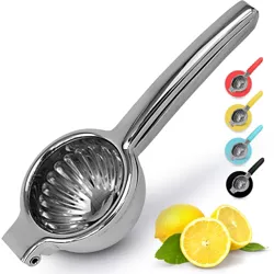 Zulay Kitchen Heavy Duty Stainless Steel Lemon Squeezer Premium Heavy Duty Solid Metal Squeezer Bowl and Food Grade Silicone Handles