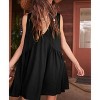 Women Flowy Pleated Dress X Seam Tank Dress V Neck A Line Dress Summer Casual Dress Lounge Outfits for Women Beach Mini Dress - 3 of 4
