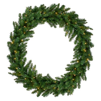 Northlight Pre-Lit LED Buffalo Fir Artificial Christmas Wreath - 48-Inch, Warm White Lights