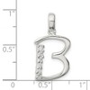 Black Bow Jewelry Sterling Silver and CZ, Lauren Collection, Initial B Pendant - 4 of 4