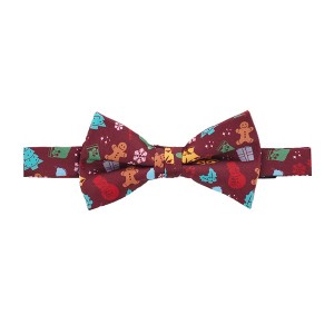 Jacob Alexander Men's Christmas Tree Décors Snowman Gingerbread Gifts Snowflakes Pre-Tied Adjustable Banded Bow Tie - 1 of 2