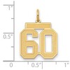 Black Bow Jewelry 14k Yellow Gold, Jersey Collection, Medium Number 60 Pendant - 2 of 3