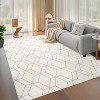 Area Rug - Modern Non-Slip Low Pile Stain Resistant Carpet, Soft Checkered Indoor Rug for Living Room Bedroom Dining Room - 2 of 4