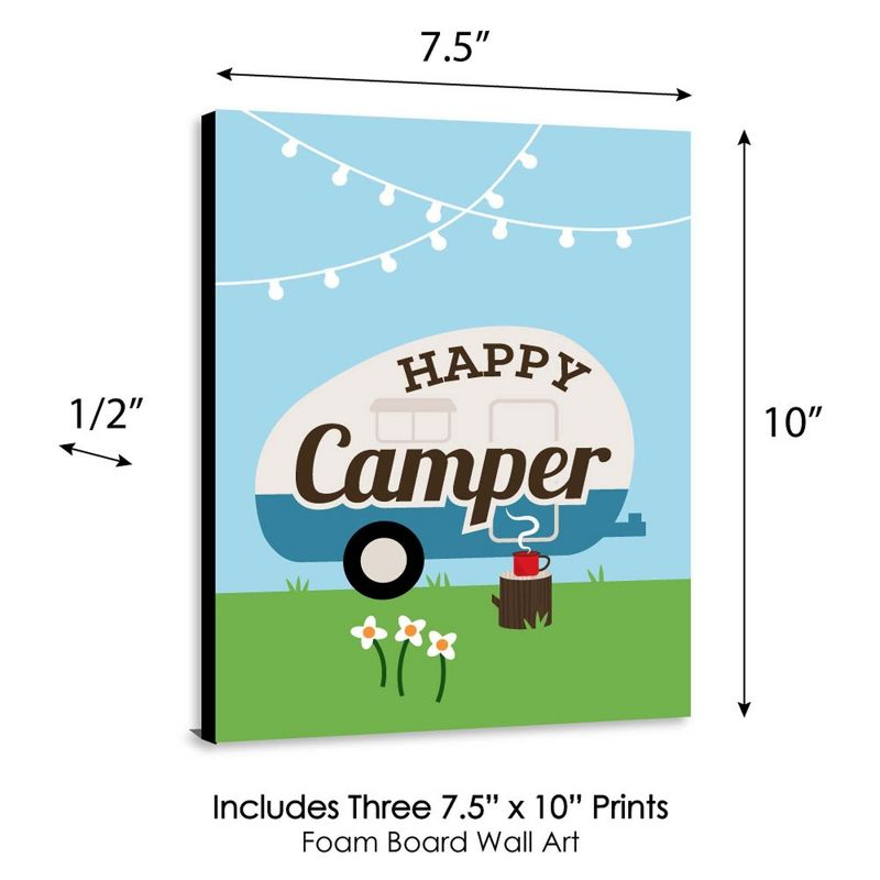 Big Dot of Happiness Happy Camper - Nursery Wall Art, Kids Room Decor and Camping Home Decorations - Gift Ideas - 7.5 x 10 - Set of 3 Prints, 5 of 8