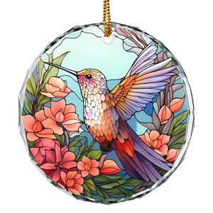 Christmas Ornaments Crystal Hanging Decor, Christmas Tree Glass Hanging Hummingbird Ornament for Xmas Gifts - 1 of 3