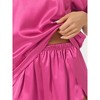 INSPIRE CHIC Women's Lounge Sets Satin Silky Short Sleeve T-shirt with Slit Elastic Shorts Sleepwear Pajama Set - 4 of 4