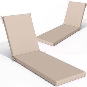 Crestlive Products Patio Outdoor Chaise Lounge Cushion Beige 2 PC - 1 of 4