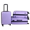 3 Piece Luggage Sets ABS Lightweight Suitcase with Two Hooks, Spinner Wheels, TSA Lock, (20/24/28) Blue - 2 of 4