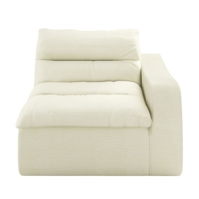 AZL1 Life Concept Sofas Comfy Accent Bean Bag Couch, Lounge Chair with Right Arm, Suitable for Living room Bedroom, Off white, 41.45"*36.22"*37.87"