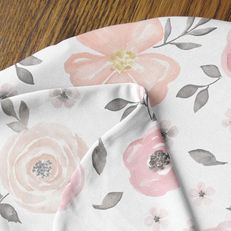 Sweet Jojo Designs Girl Support Nursing Pillow Cover (Pillow Not Included) Watercolor Floral Pink and Grey, 5 of 6